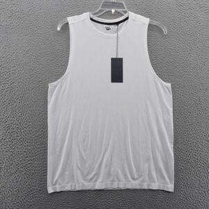 VRST Mens White Circuit Seamless Tank‎ Top Athletic Workout Sleeveless Shirt NWT